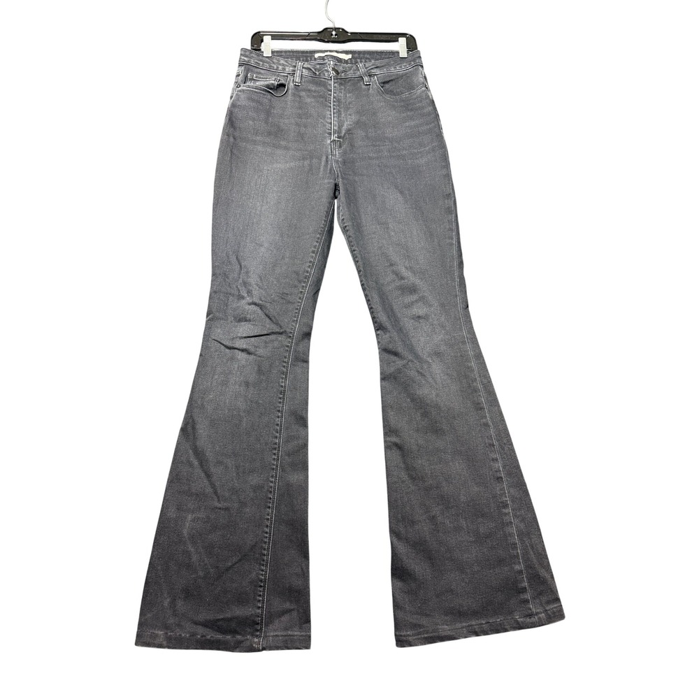 Hudson Holly High‎ Rise Flare Jeans Women 29 Black Stretch Denim